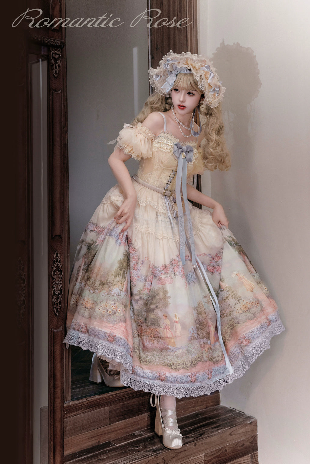 [Pre-orders available until 2/26] Romantic Rose Print Jumper Skirt
