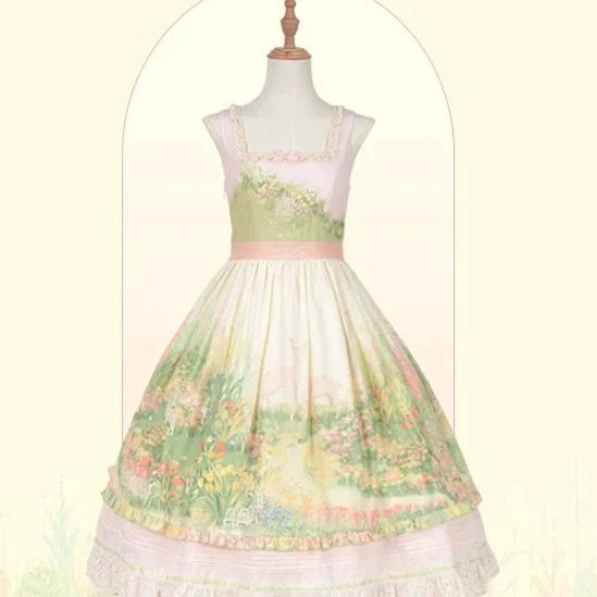 [Resale/Pre-orders available until 2/12] Fragrant Grass Print Jumper Skirt