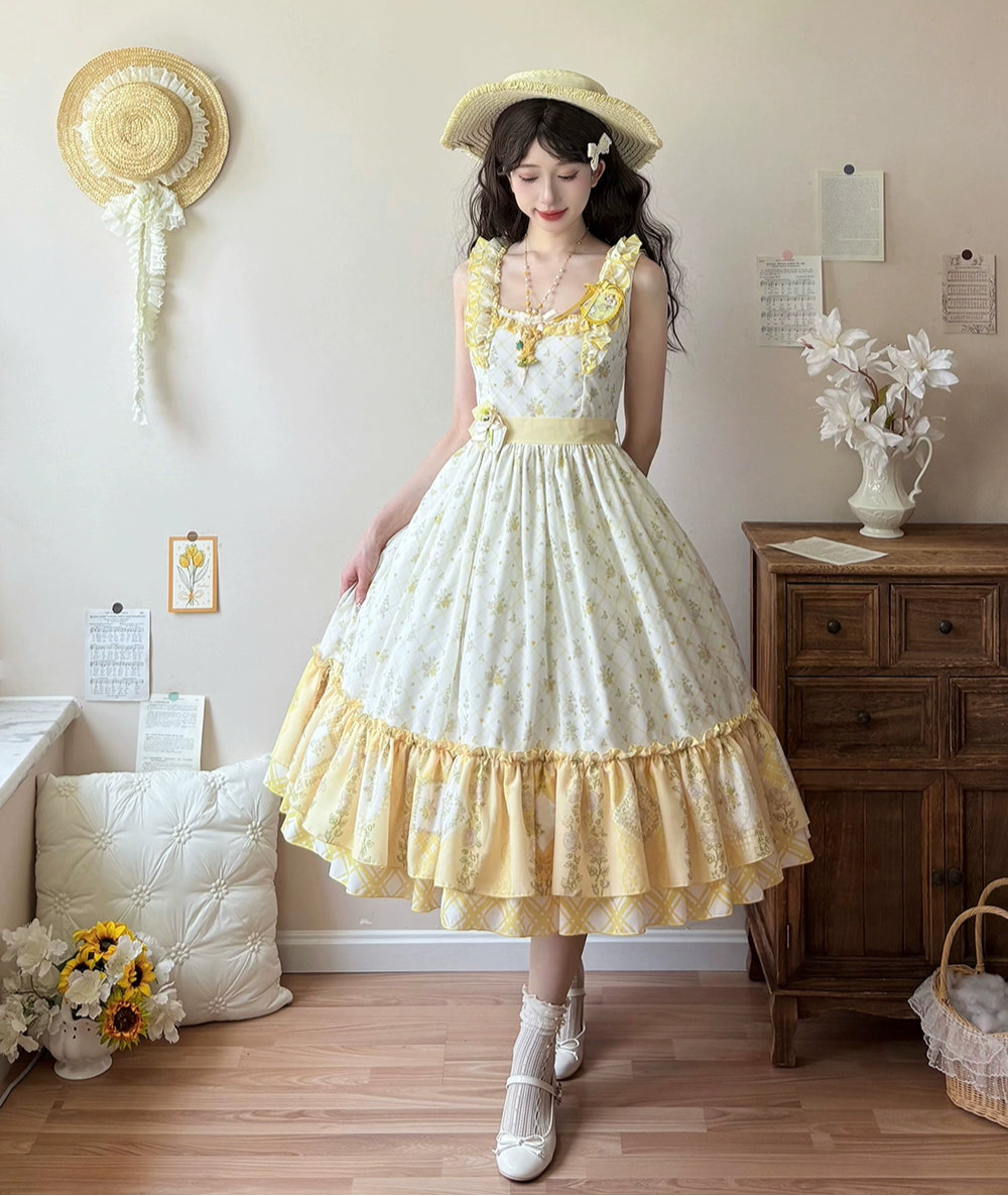 【受注予約7/14まで】Pathwork Garden カントリー風ジャンパースカート