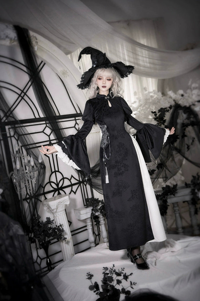 Chinese style Gothic Lolita witch one-piece set, long length