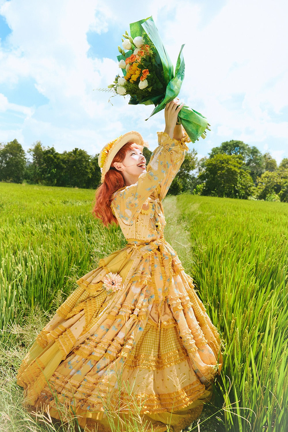 [Pre-order] Gardening Sunflower Luxury Dress
