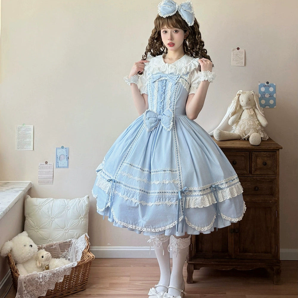 【受注予約6/12まで】Antique Petal Rabbit リボンジャンパースカート