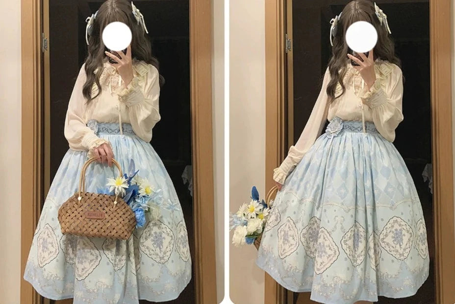 Forget Me Not Pastel Print Skirt
