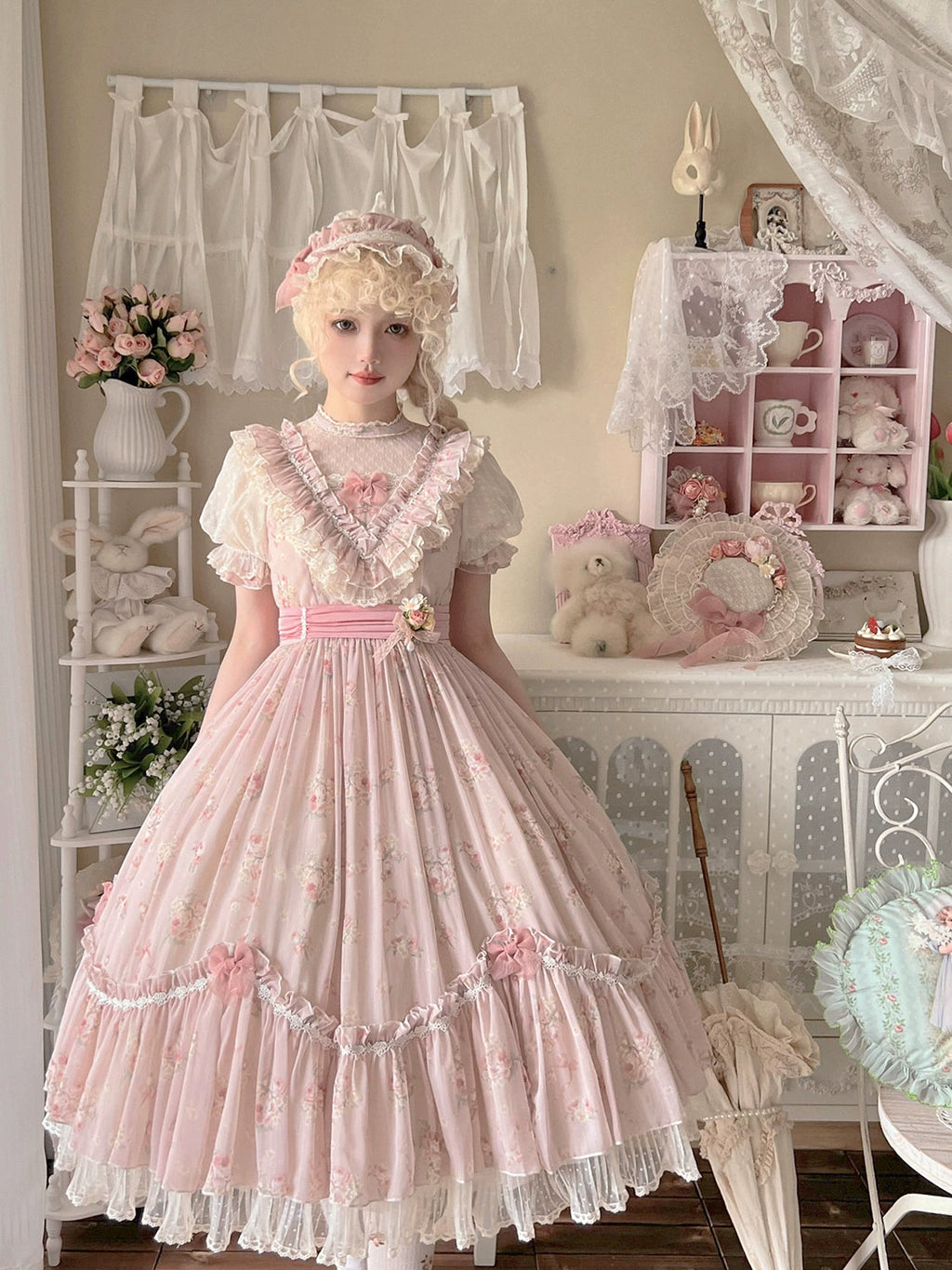 Daydream Rosa Classical rose pattern dress