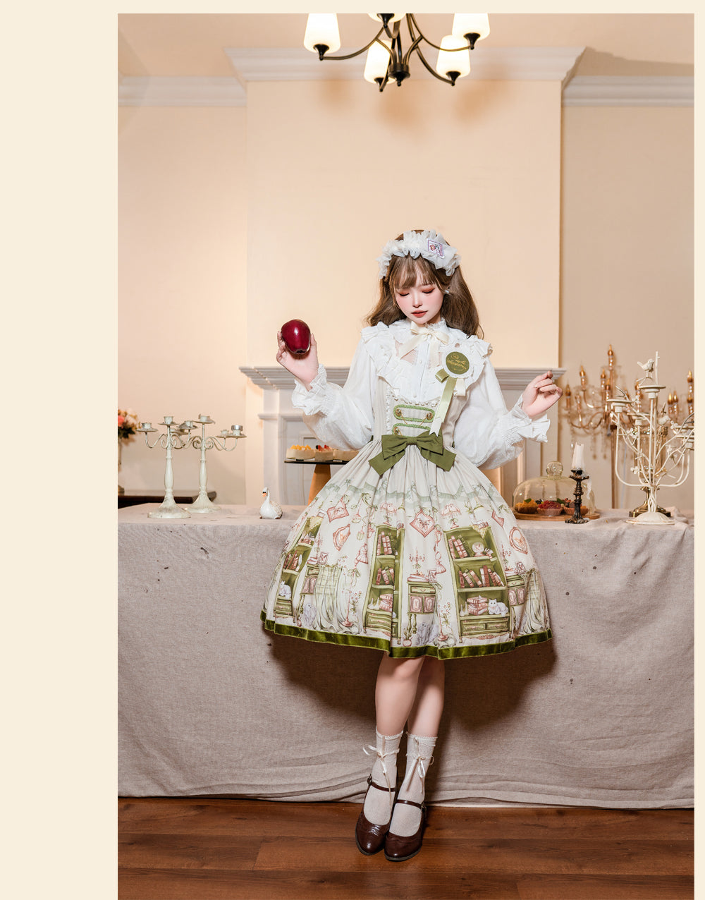 Green Room フロントボタンジャンパースカートとブラウス