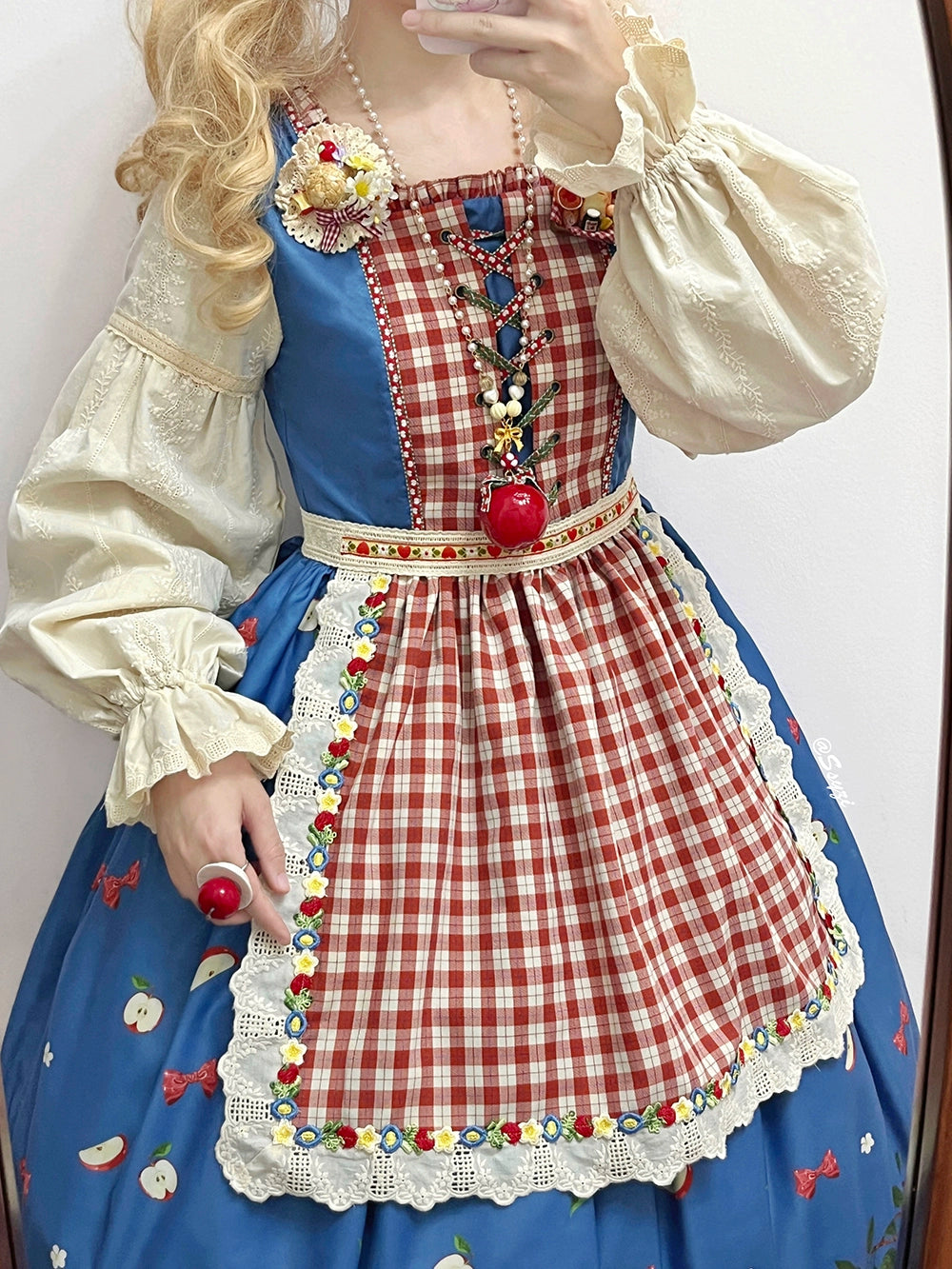 【予約販売】Apple Garden バイエルン風ドッキングワンピース