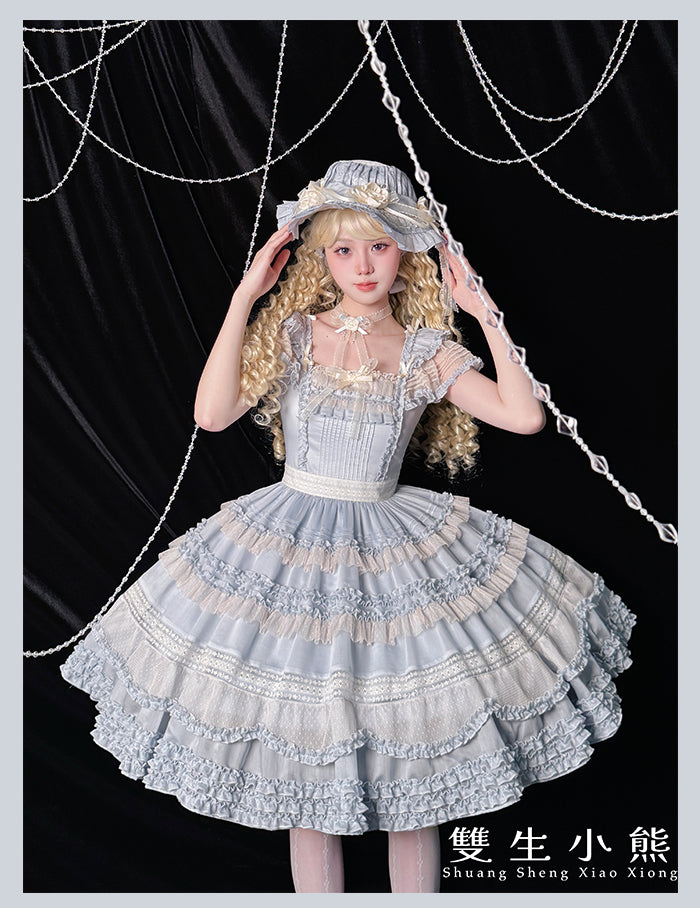 【受注予約4/28まで】Camellia Dream スクエアネックワンピース・ショート丈