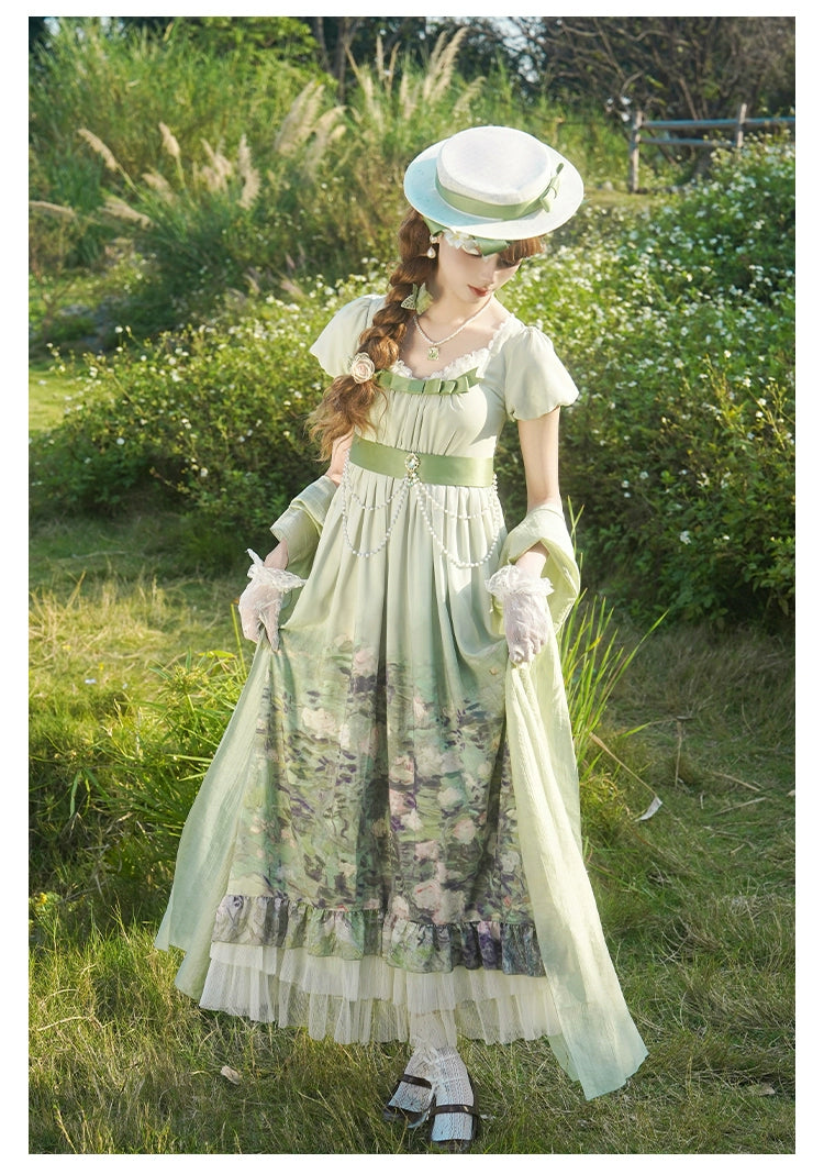 薔薇庭園 油絵プリントワンピース 単品＆セット