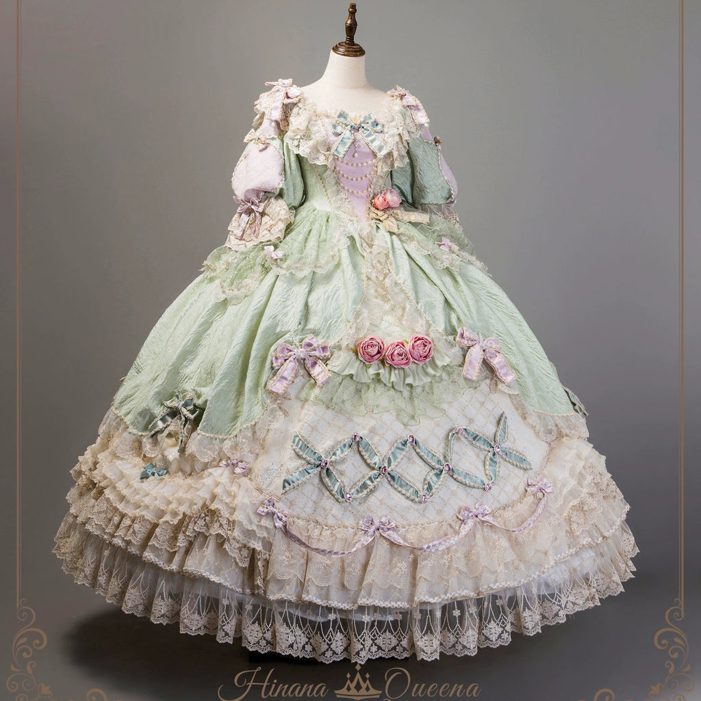 【受注予約6/26まで】Mirror Snow White プリンセスロングドレス・パステルグリーン
