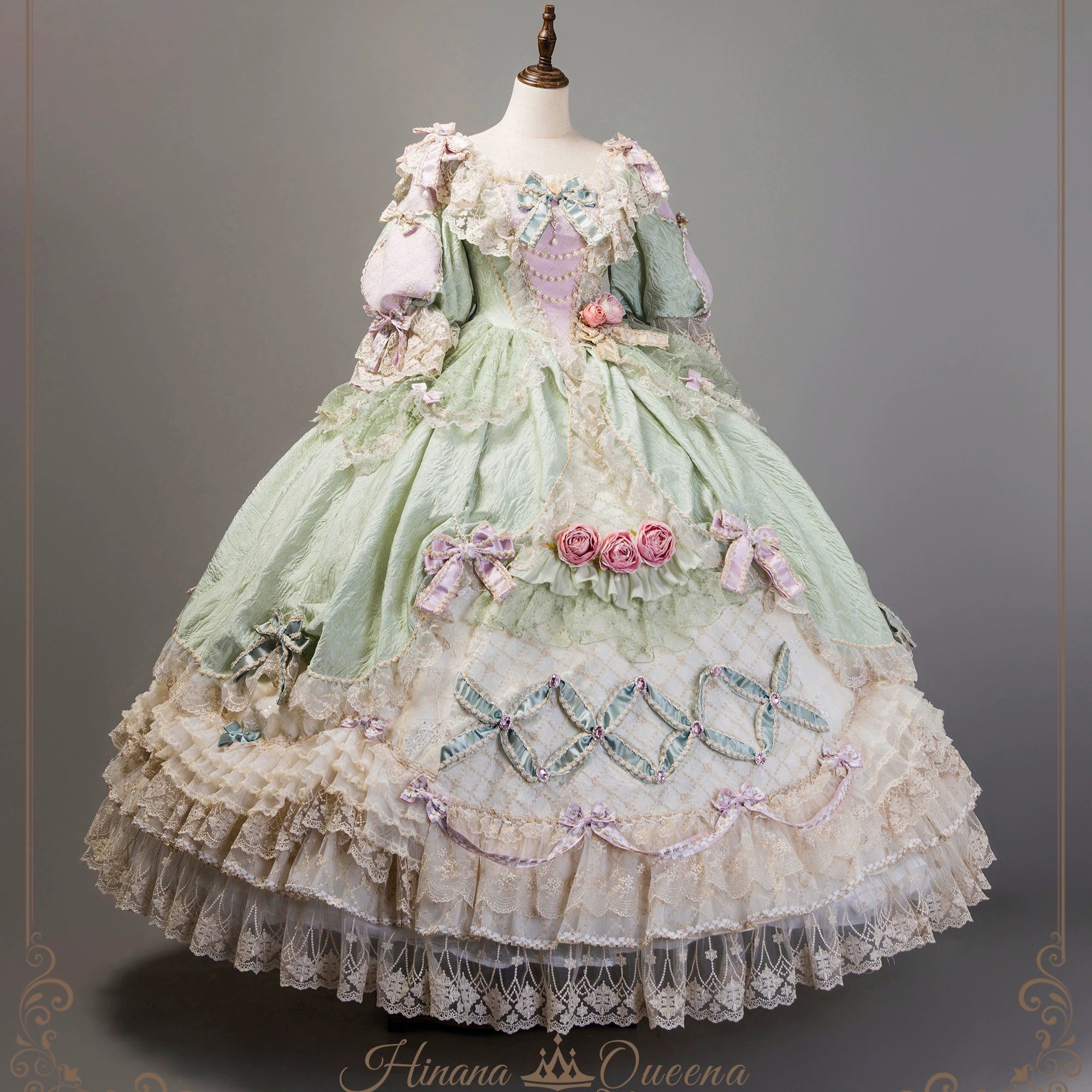 【受注予約6/26まで】Mirror Snow White プリンセスロングドレス・パステルグリーン