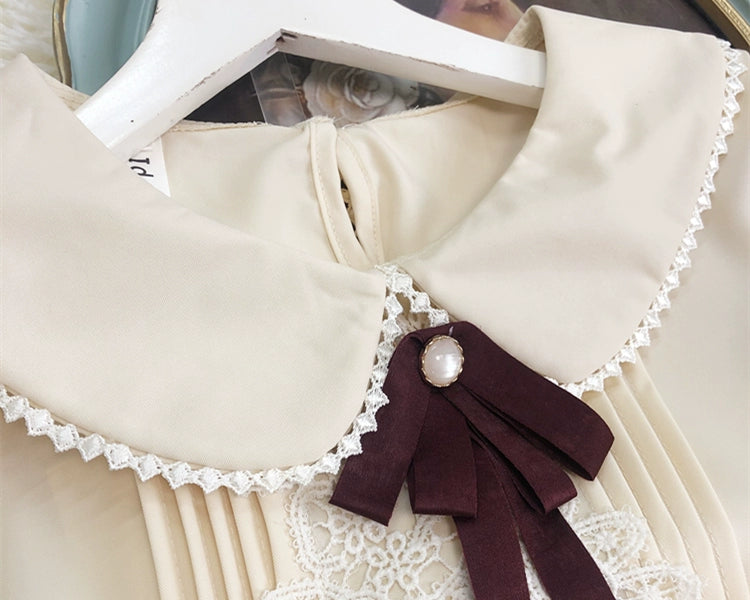Lady-style retro classical setup [Long sleeve type] Total 5 colors