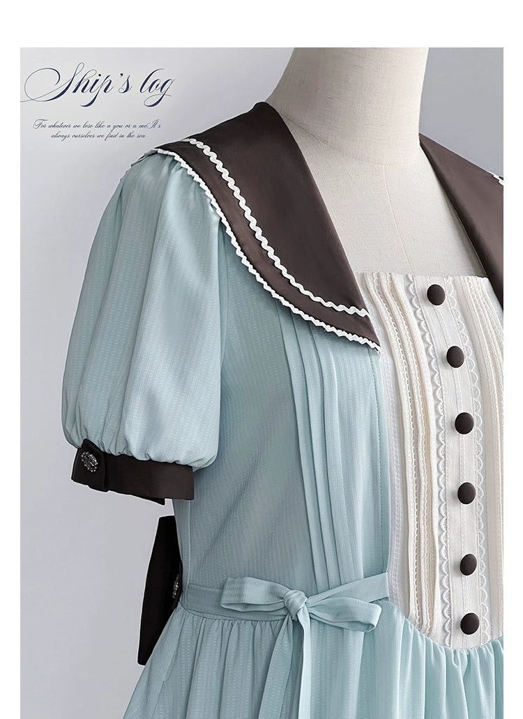 【受注予約7/23まで】Voyage Poem クラシカルマリンワンピース