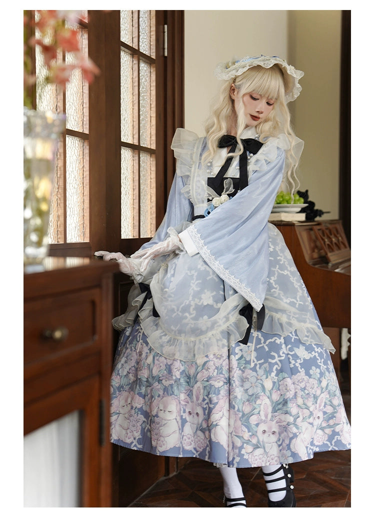 【予約販売】椿の花咲く庭 和風アリスのエプロン付きメイド服