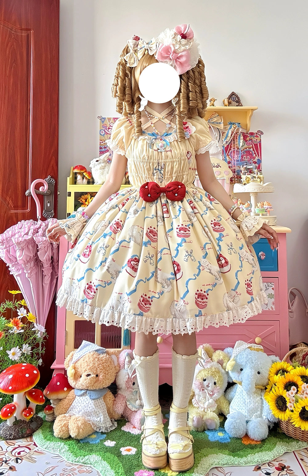 【 予約販売】Sweet Cherry Cat ワンピース
