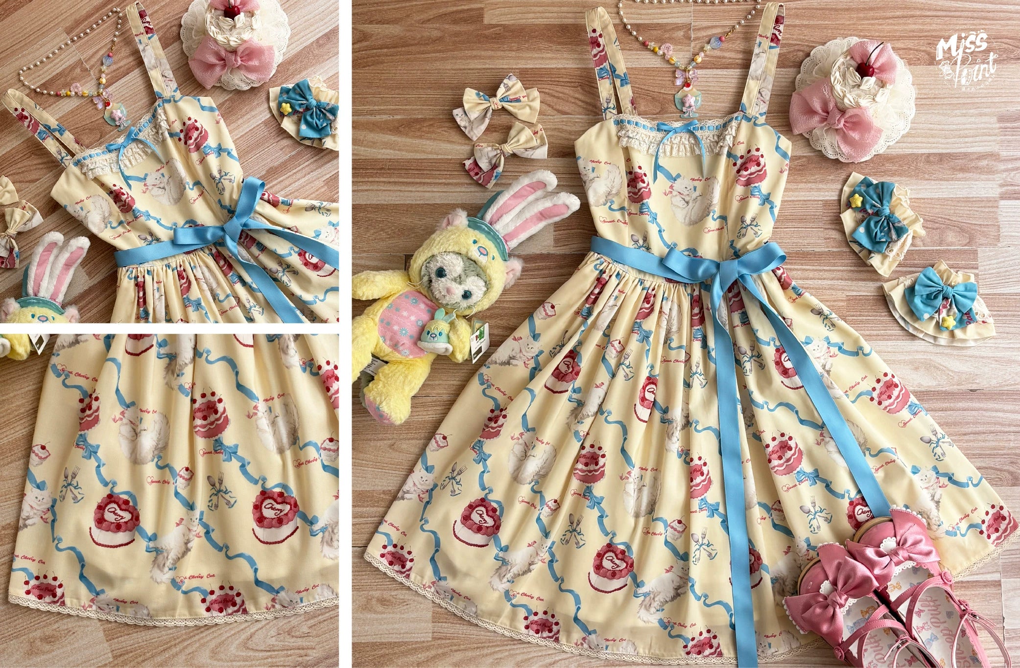 【予約販売】Sweet Cherry Cat デイリージャンパースカート