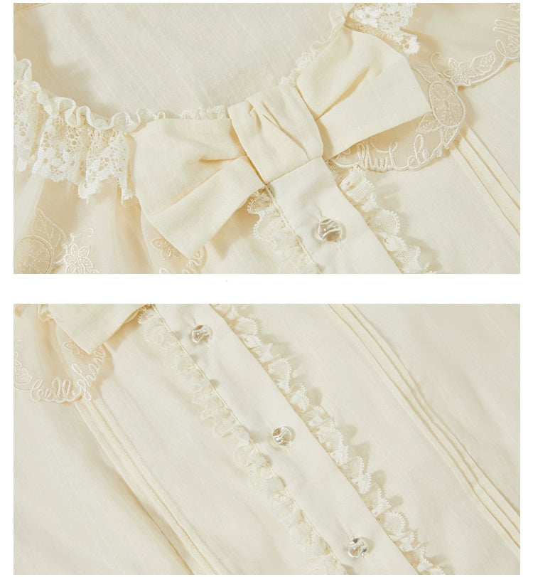 【受注予約7/16まで】Limone Town カントリー風半袖ブラウス