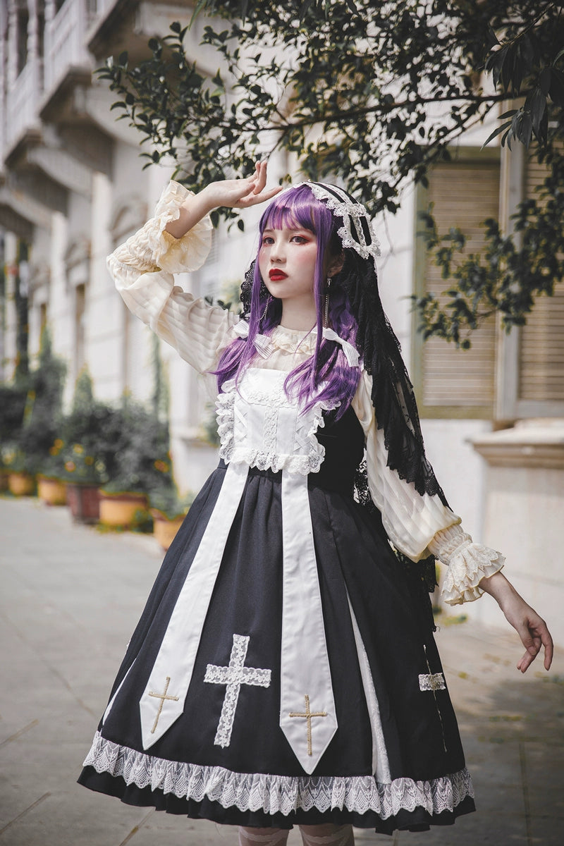 Breath of the Sky Cross Motif Jumper Skirt