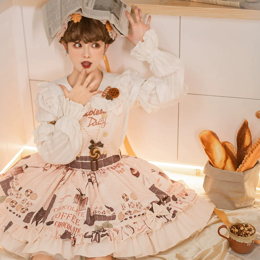 【予約販売】Coffee Break 2way半袖ブラウス【合わせ買いで20%off】