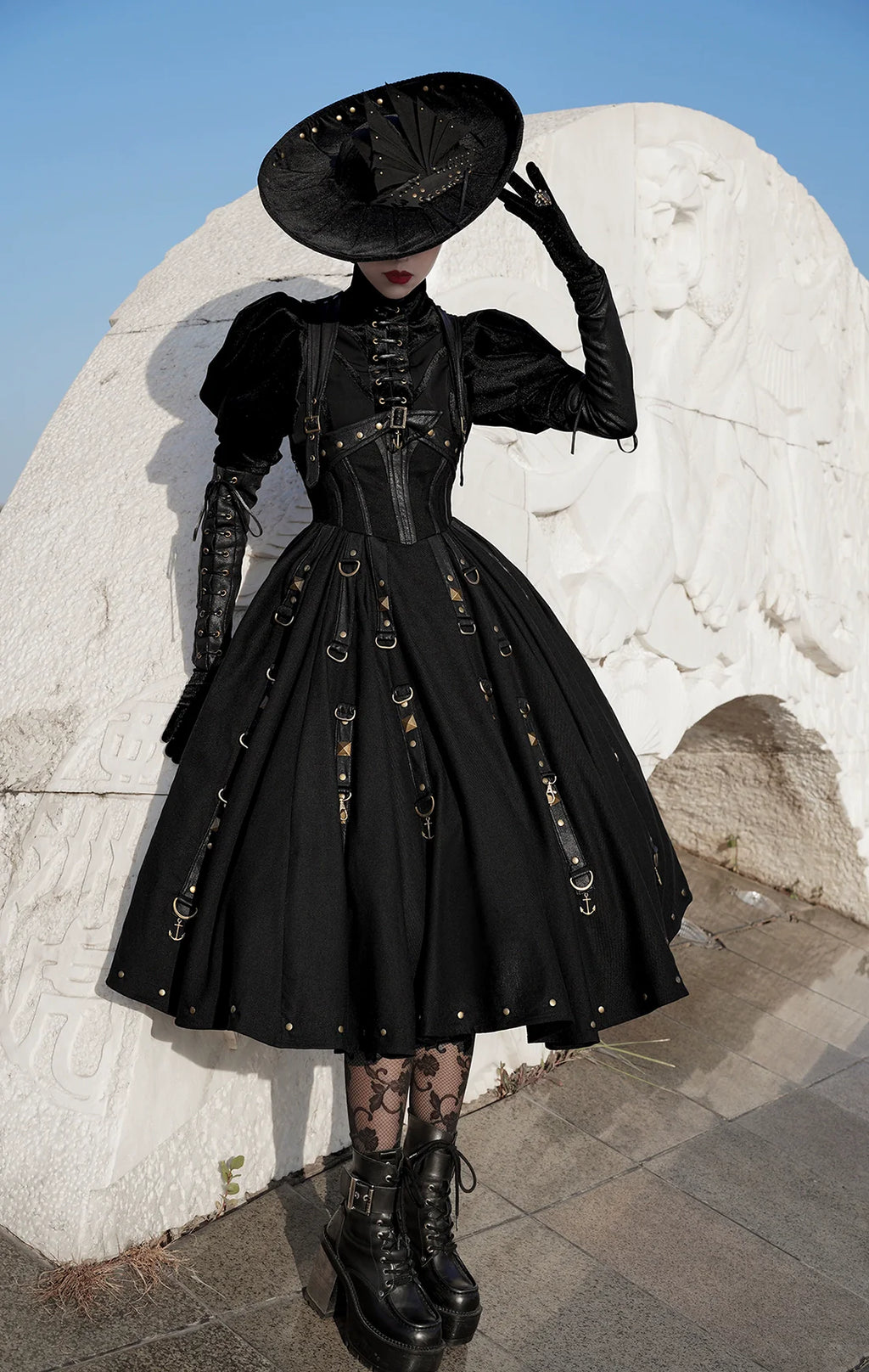 [Pre-order] Ghost Ship Faux Leather Top and Jumper Skirt