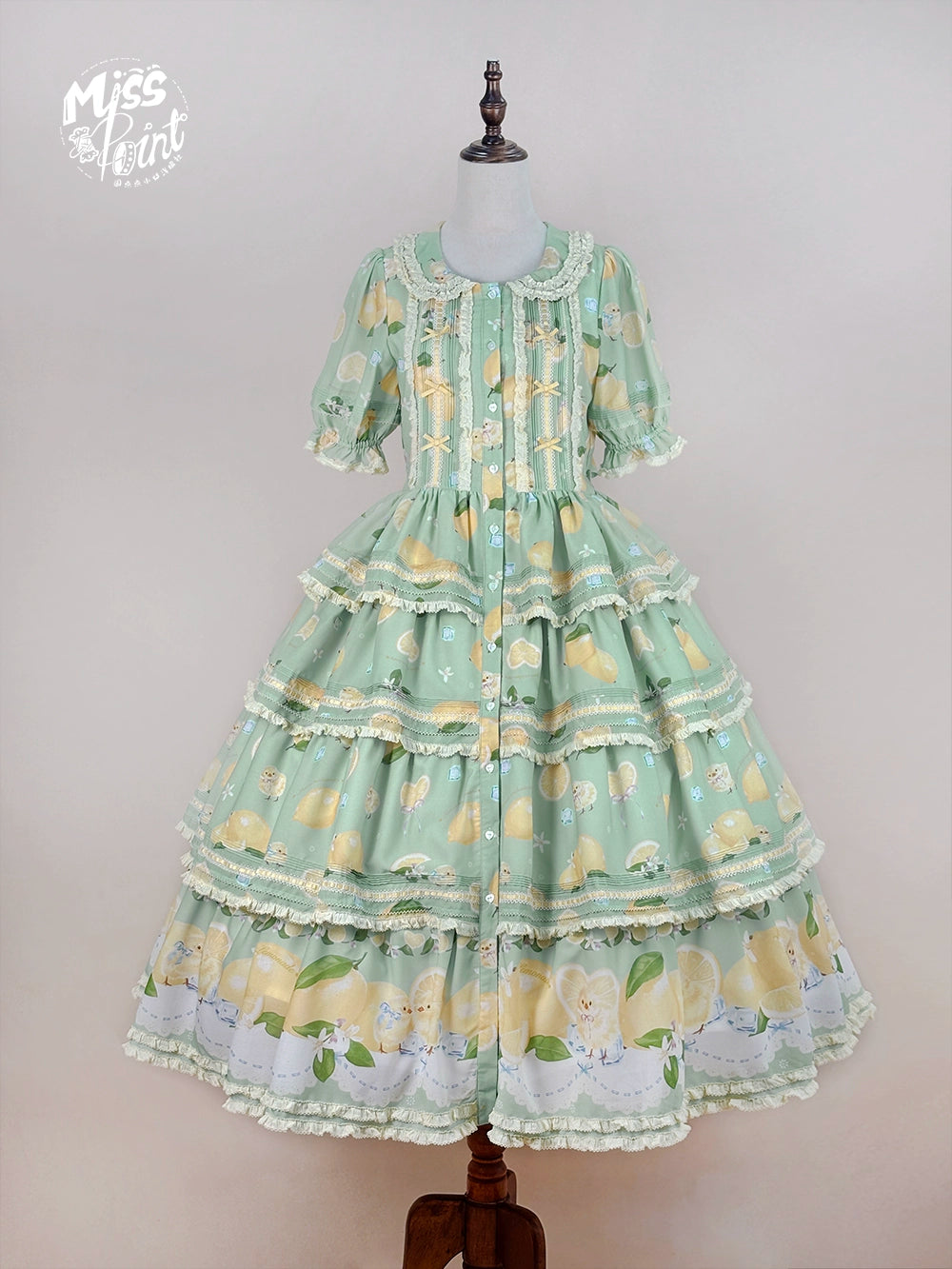 【予約販売】Lemon Sweetie プリント半袖ワンピース・ラグジュアリータイプ