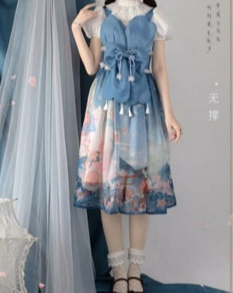 Alice in the Land of Cherry Blossoms Japanese Lolita Petal Jumper Skirt