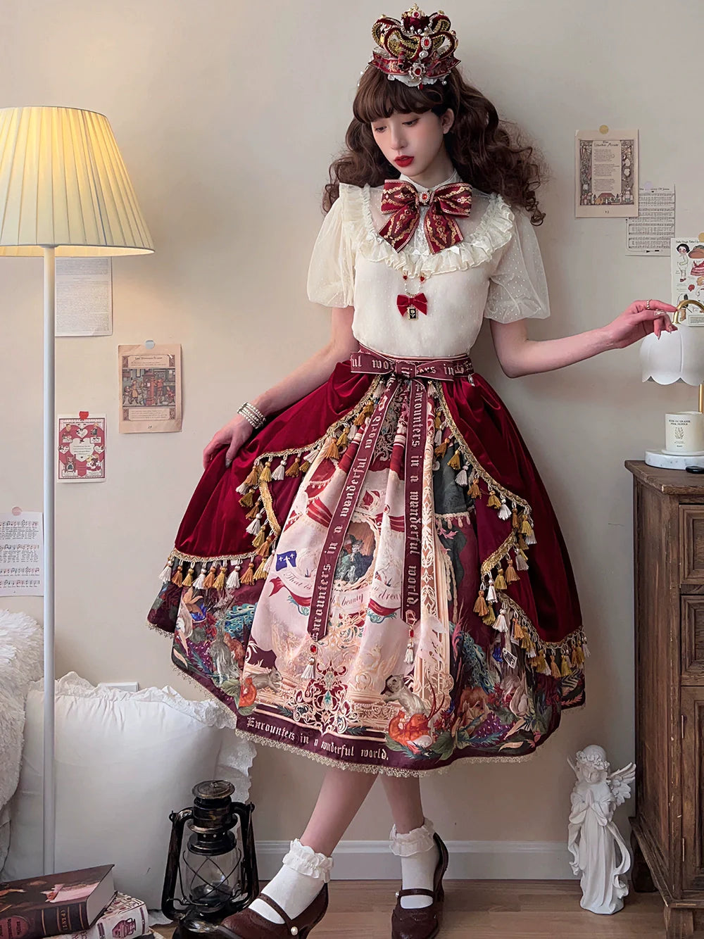 [Pre-order] Wanhua Mirror Western Aristocrat-style Skirt, Lace Type