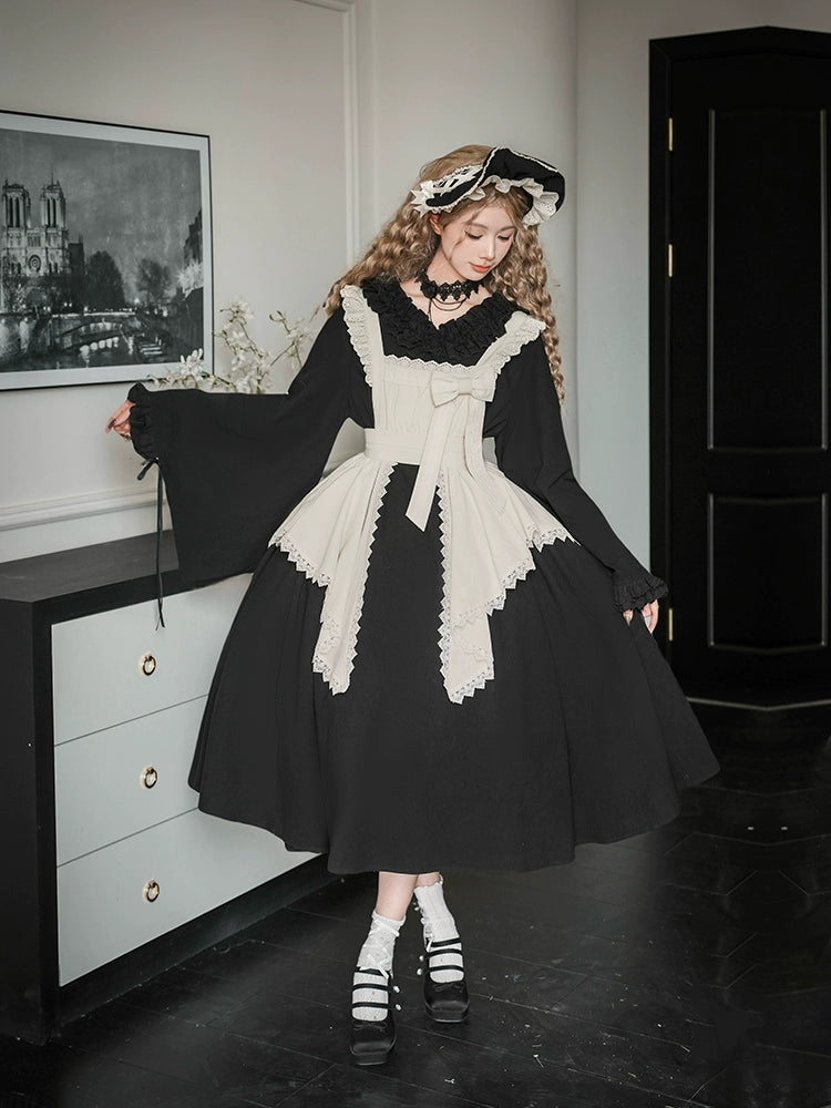 十六夜 和風メイドワンピースセット ロング丈