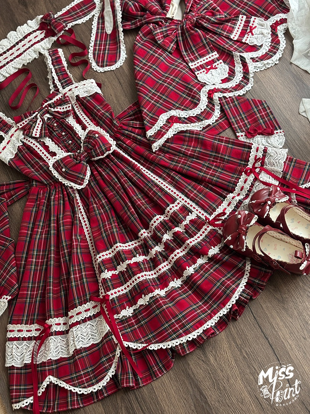 【受注予約10/15まで】Checkered Petal Rabbit リボンジャンパースカート