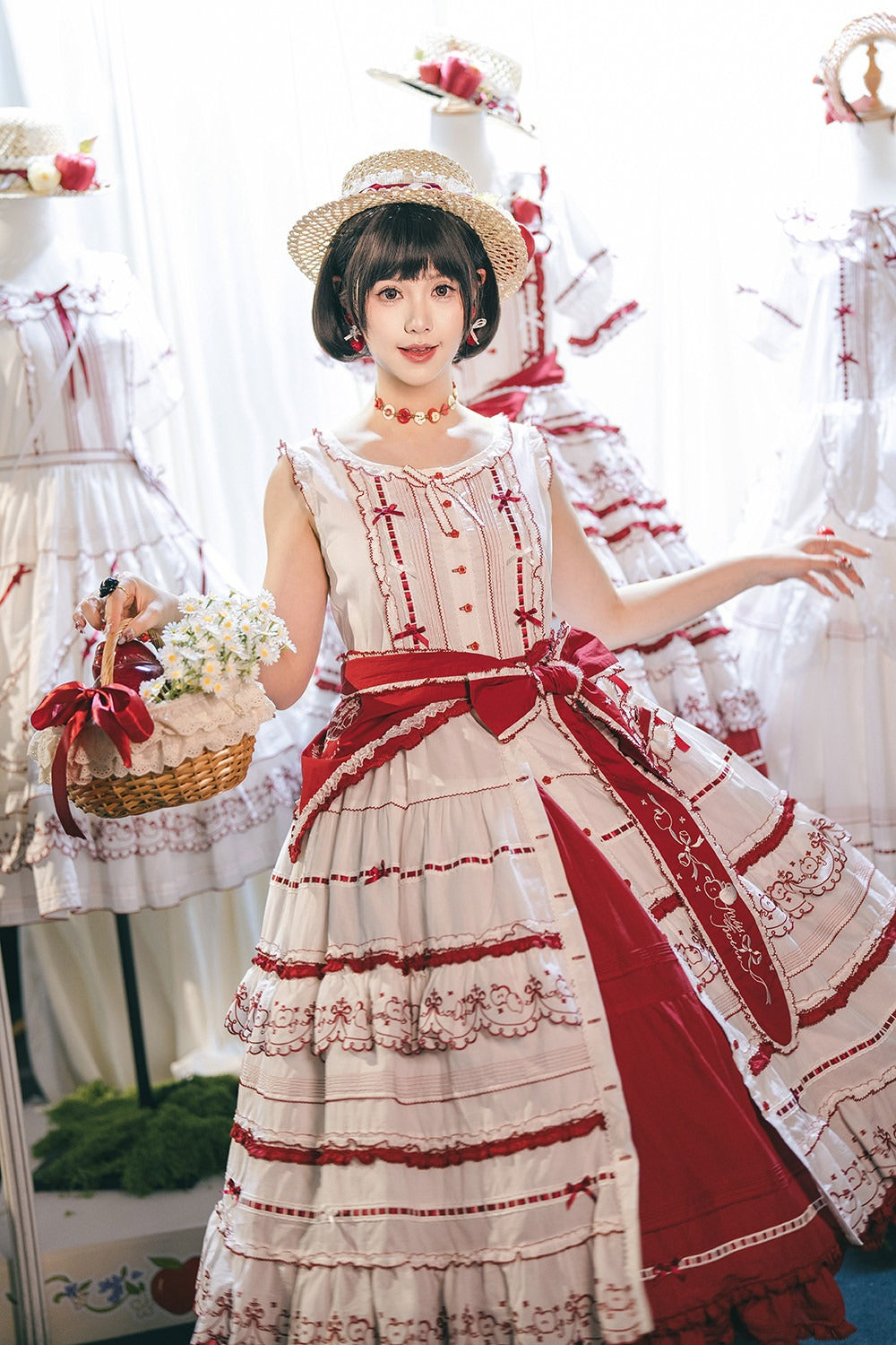【受注予約7/22まで】四季の果樹園 ティアードジャンパースカート