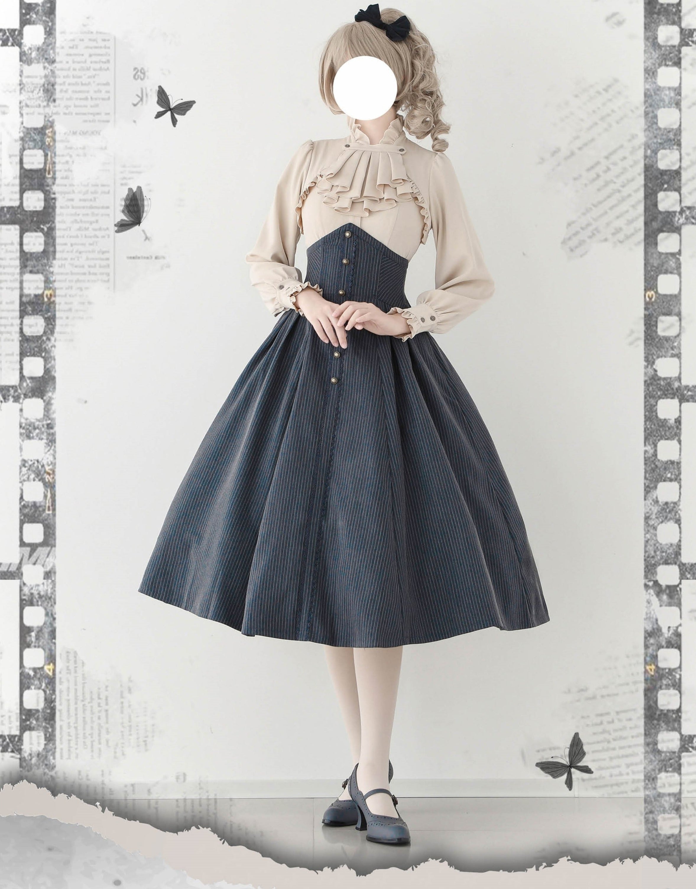 [Pre-order] Forest Letter Elegant Blouse [Buy together for 20% off]