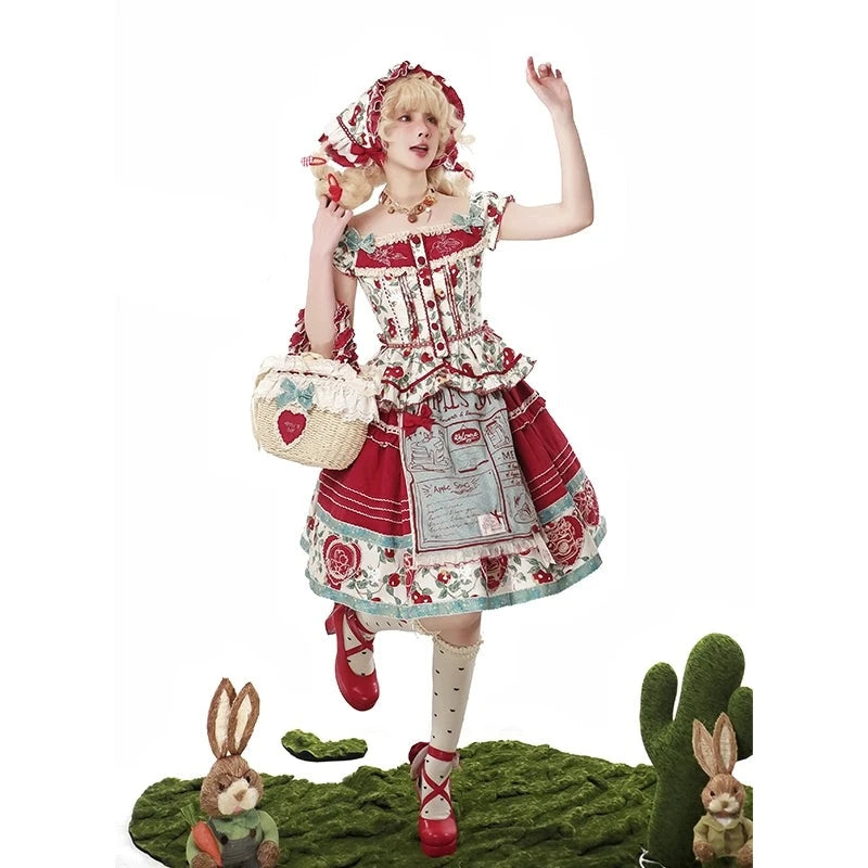 [Sale period ended] Apple Paradise tops and skirt set/short length