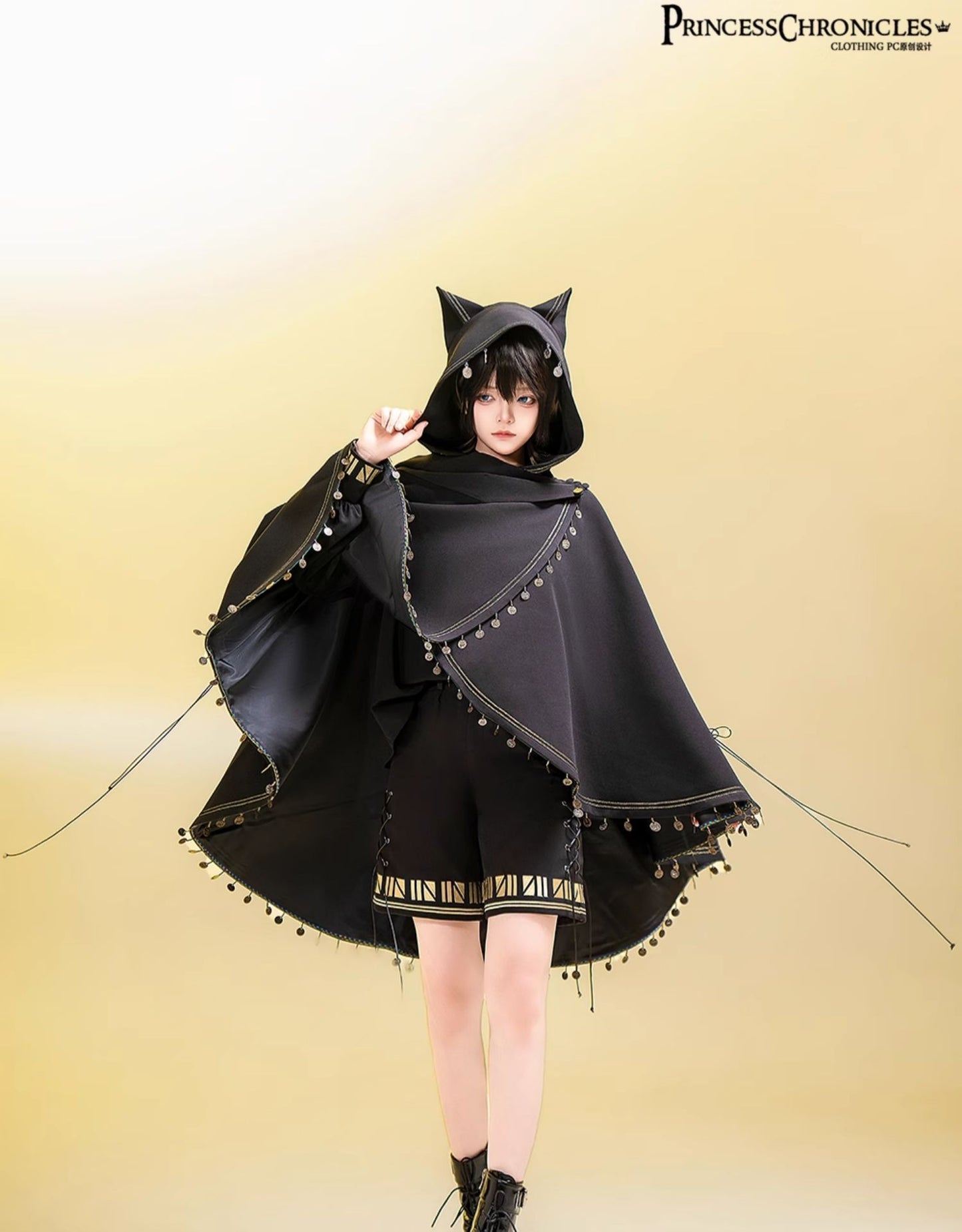 【受注予約3/26まで】Black Cat 皇子系猫耳フーディマント