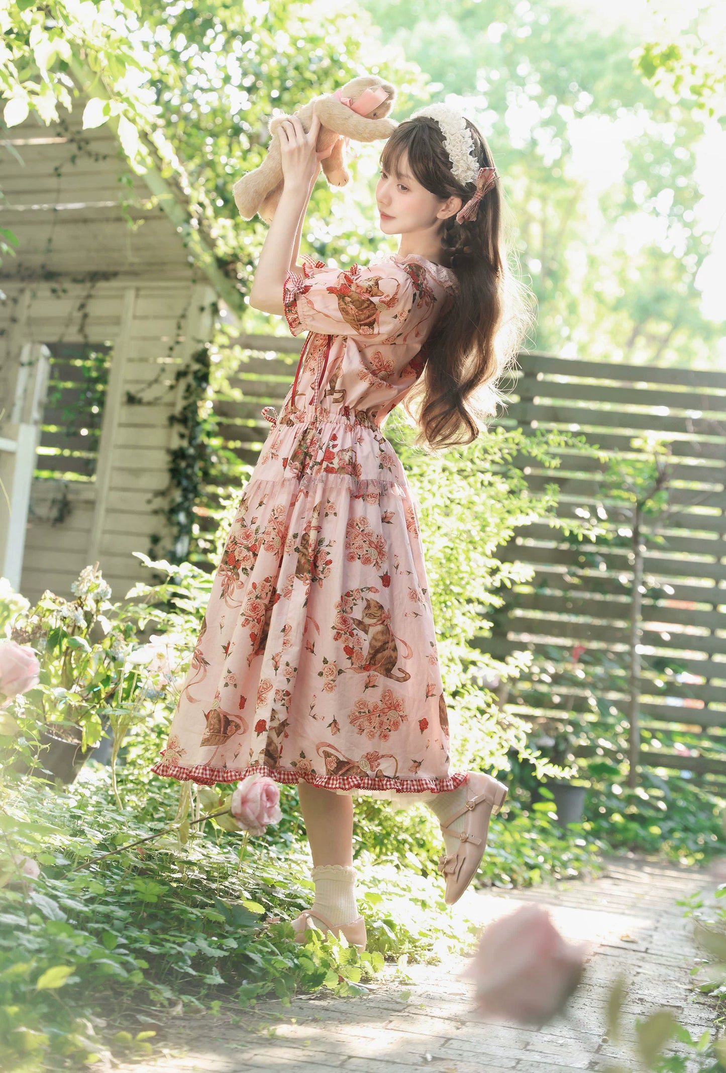 【受注予約6/19まで】Rural Cat プリントワンピース