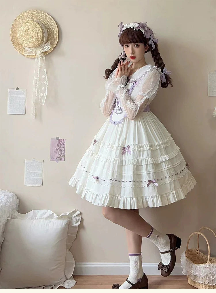 Butterfly Pea bib jumper skirt