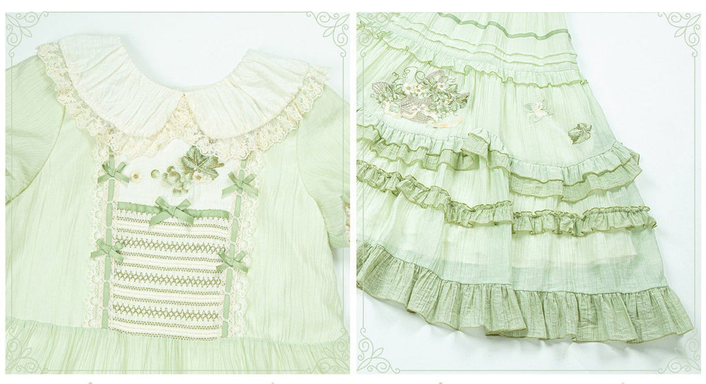 夏風の葡萄園 刺繍ワンピース