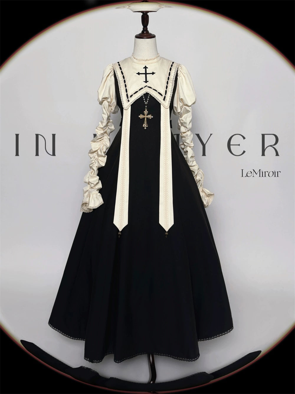 [Sale period has ended] Pray on a Moonlight Night Dress, Black, Long Length