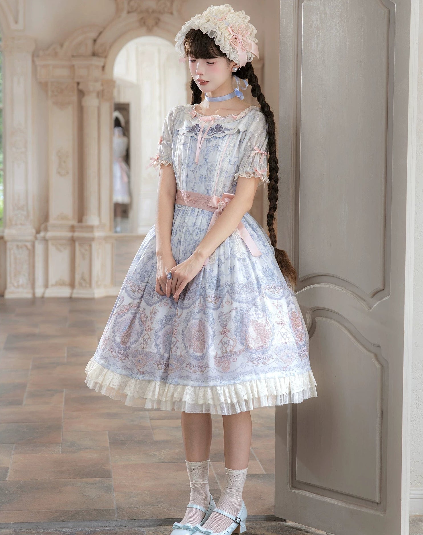 【受注予約9/13まで】Rose Aroma ラウンドネックワンピース