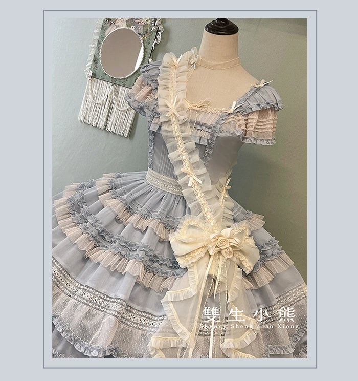 【受注予約4/28まで】Camellia Dream スクエアネックワンピース・ショート丈