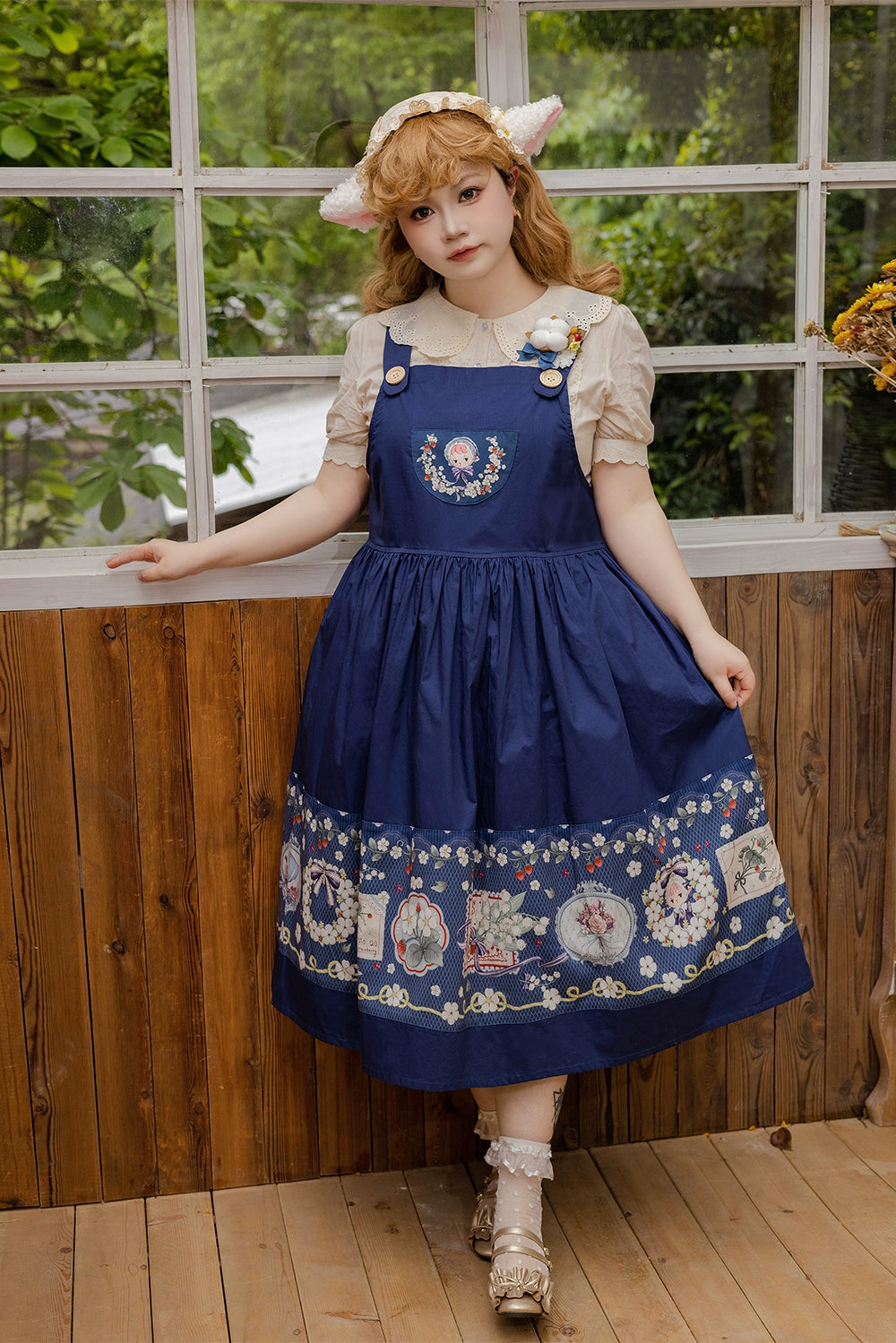 [Pre-orders available until 5/8] Sweetie Sheep Print Suspender Skirt