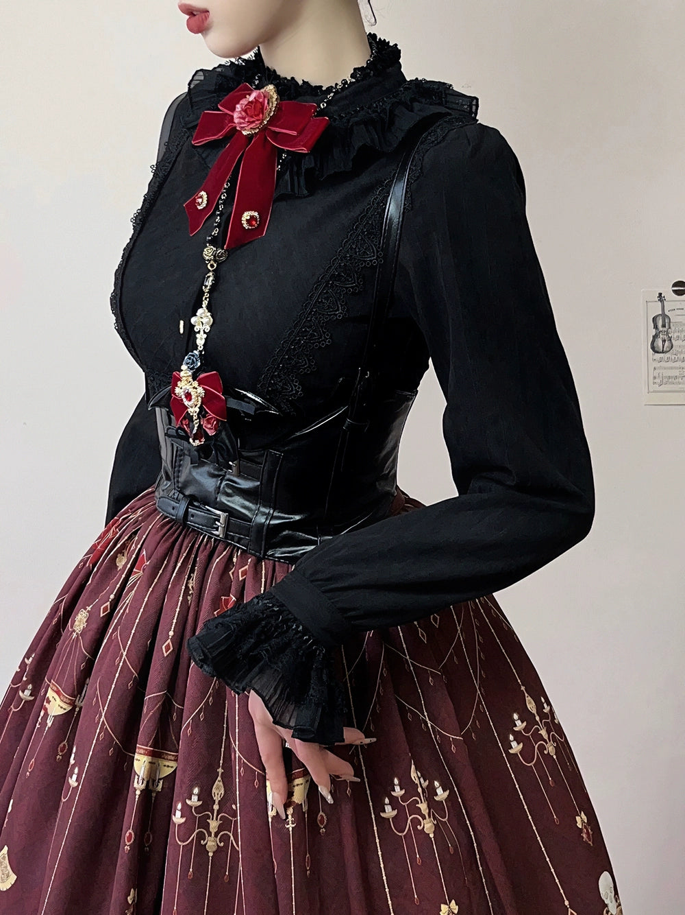 The Red Shoes Gothic Lolita Black Blouse