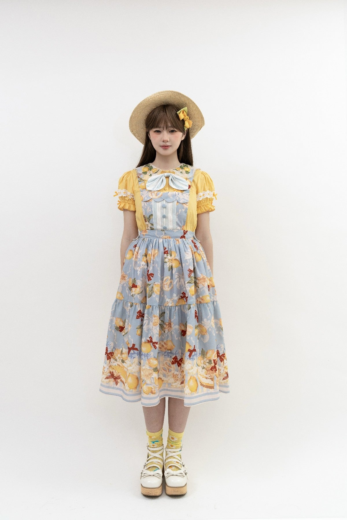 【受注予約6/26まで】Lemon Biscuit サスペンダースカート
