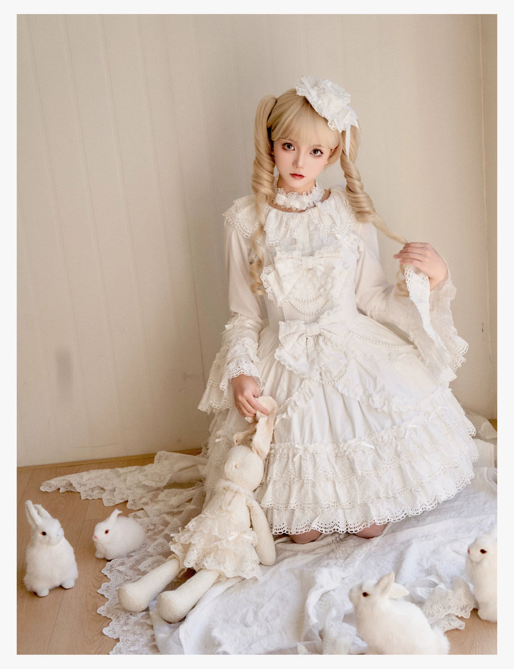 [Pre-orders available until 2/16] Pure Love Heart Language Ribbon and Lace Jumper Skirt