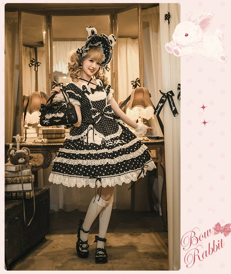 【受注予約6/11まで】Bow Rabbit 水玉ワンピース・全5色