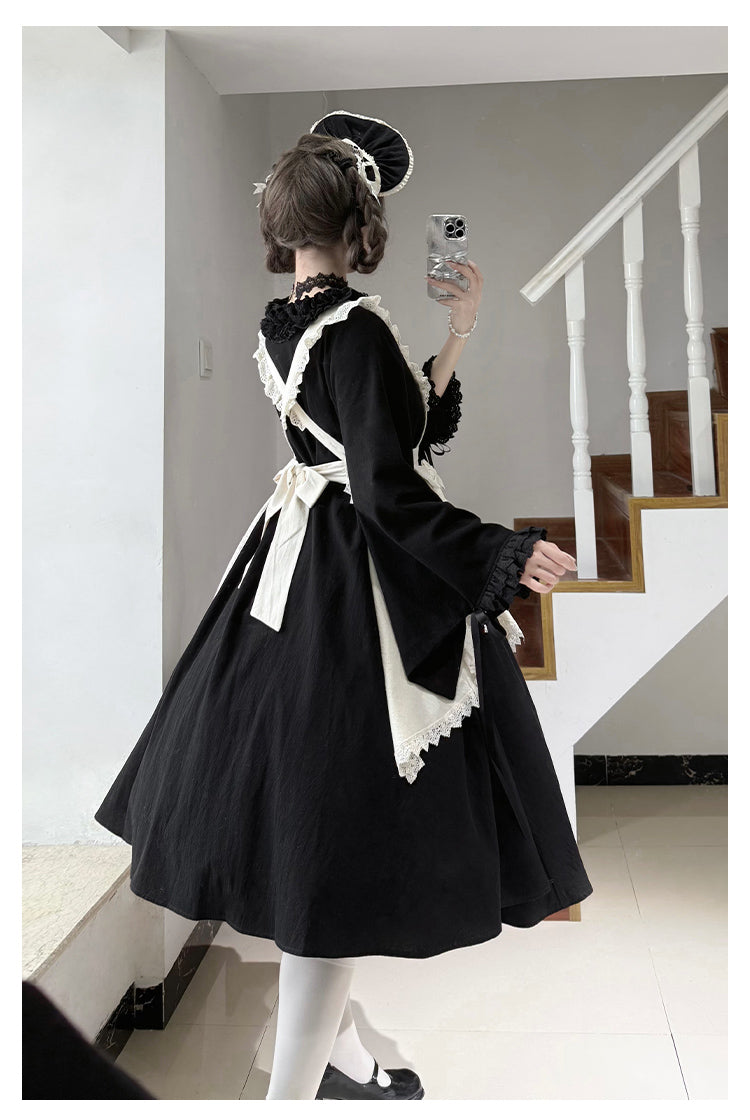 十六夜 和風メイドワンピースセット ロング丈