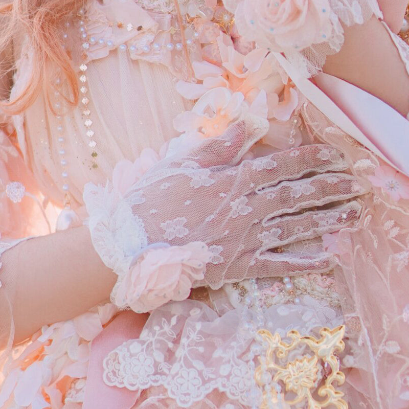 [Simultaneous purchase only] Spring Praise Bonnet Choker Gloves (Pink)