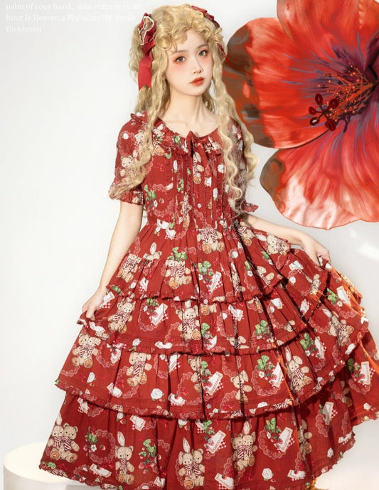[Resale/Pre-orders until 7/29] Camellia Berry short-sleeved dress, tiered type, short length
