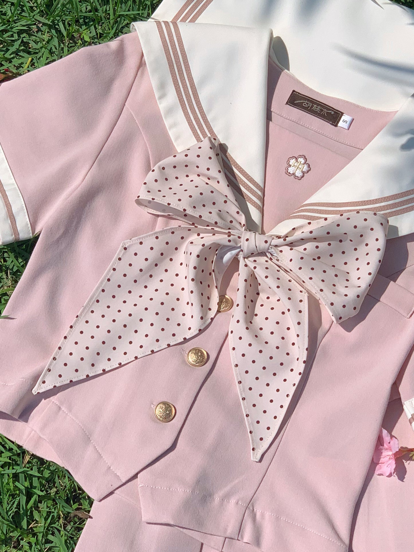 初桜 リボンタイ付きセーラーカラートップス