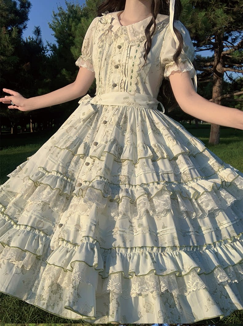 【受注予約9/13まで】Sweet Jasmine 半袖ワンピース