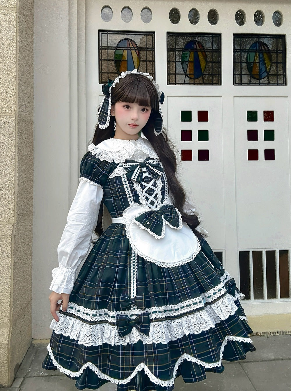 【受注予約10/15まで】Checkered Petal Rabbit リボンワンピース