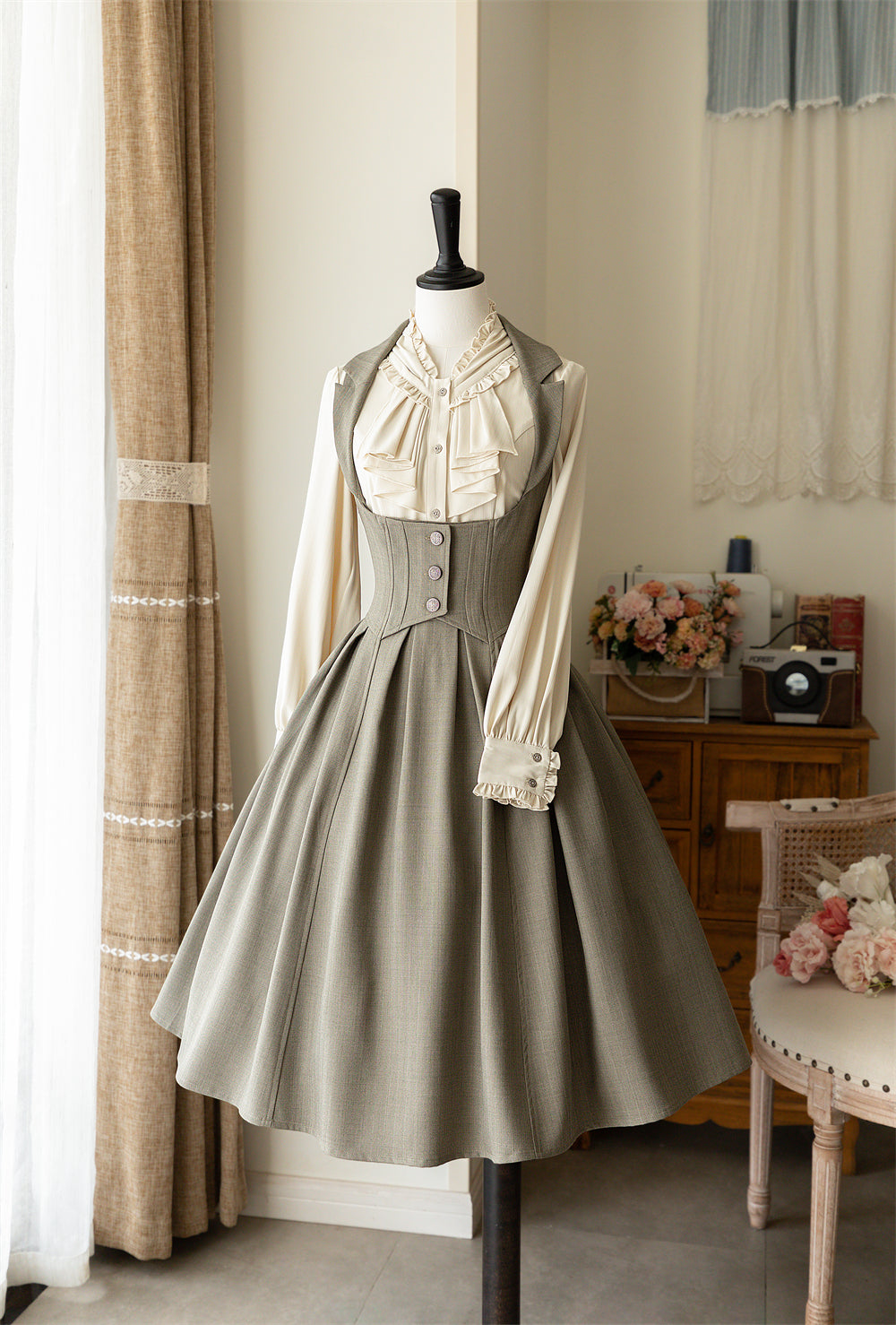 [Pre-order] Forest Knows Fall Classical Jumper Skirt with Ribbon Headband